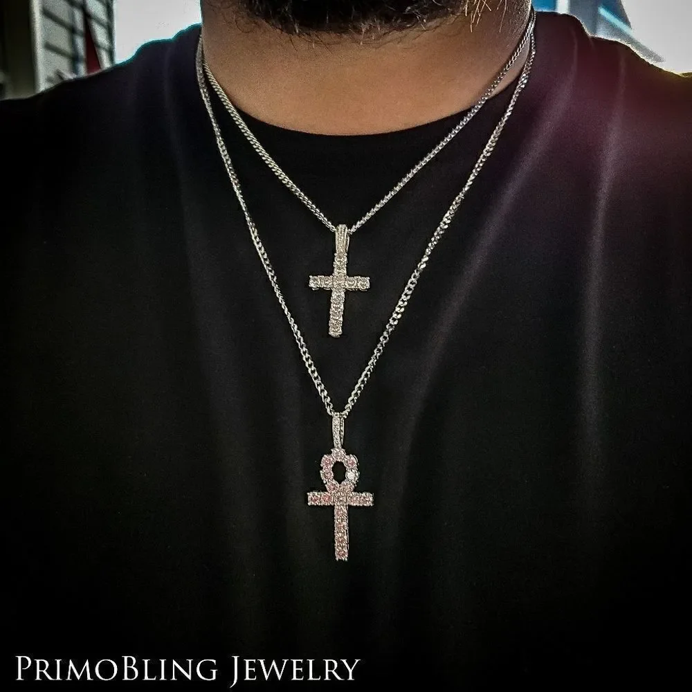 Stainless Steel Cross & Ankh Necklace set